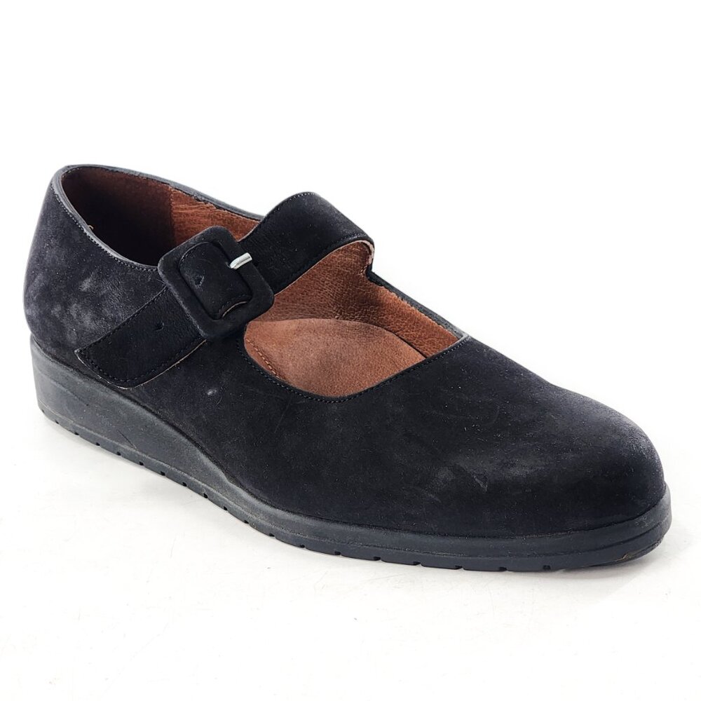 BeautiFeel Nubuck Leather Mary Jane Shoes‎ Flats Black Size 37 6